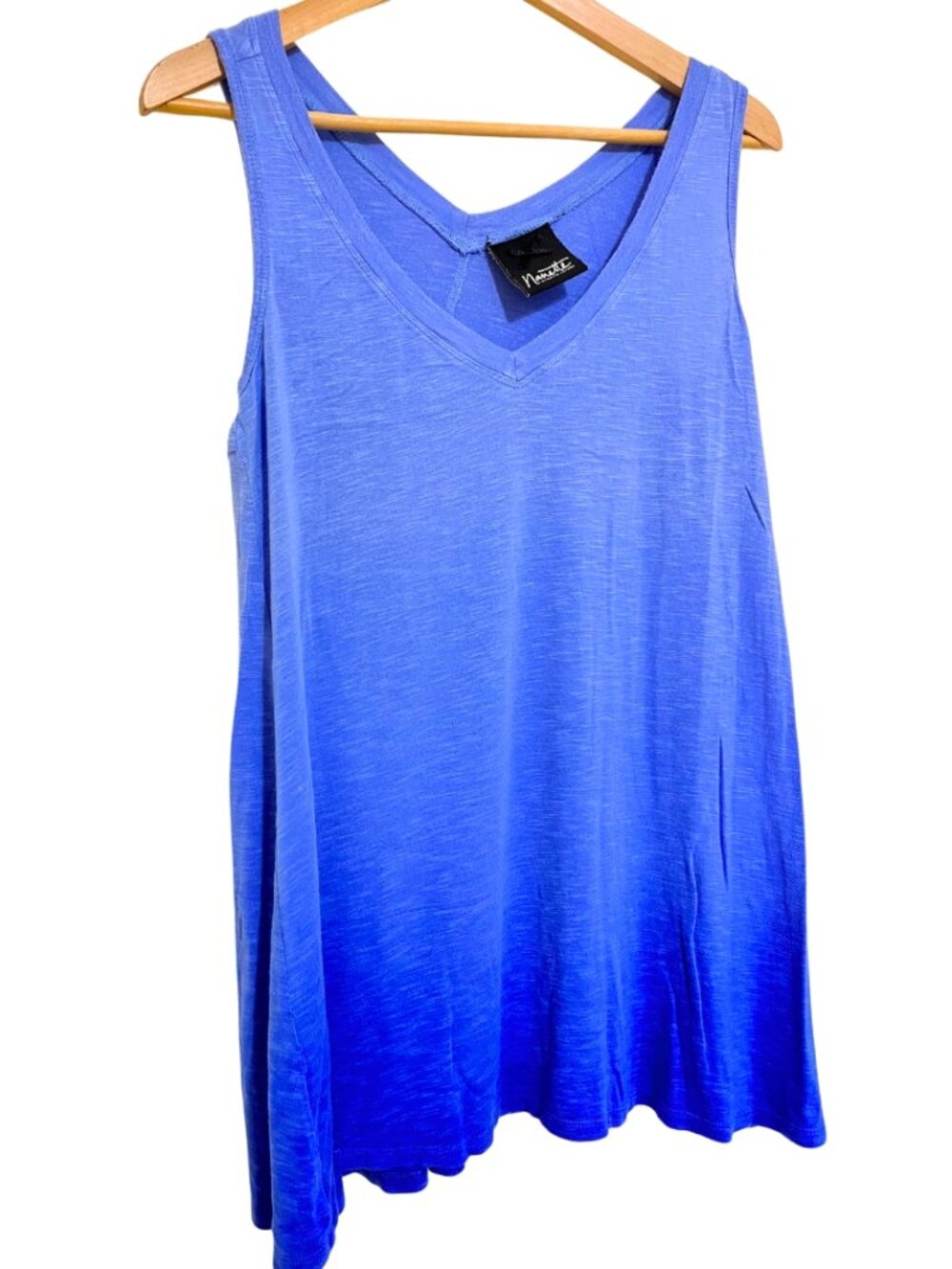 Nanette Nanette Lepore Ombré Blue V-Neck Sleeveless Tunic Tank Top – S